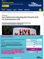 Live Nation investigating data breach at US Ticketmaster unit