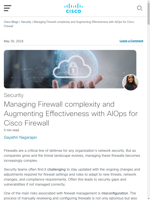 Firewalls are complex to manage but AIOps for Cisco Firewalls offers proactive solutions