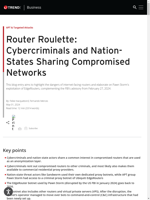  Cybercriminals and nation-states are observed sharing compromised networks in 'Router Roulette'
  