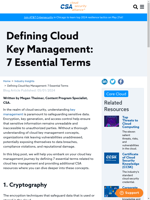  Understanding key management is crucial for cloud security
    