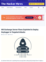  MS Exchange Server flaws exploited for keylogger in targeted attacks
    