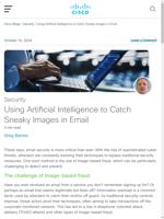  Email security enhanced with AI for detecting image-based fraud
    