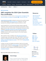  AWS completes the 2024 Cyber Essentials Plus certification
    
