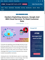  Hackers exploiting Amazon Google and IBM cloud services for phishing scams
    