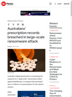  Australians’ prescription records breached in ransomware attack
    