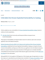  CISA adds 1 known exploited vulnerability to catalog
    
