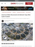  American Water reconnected its taps after a cyber incident
    