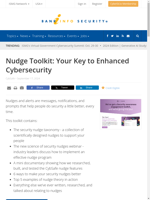  Nudges and alerts help people improve cybersecurity practices with a toolkit containing various resources
	