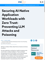 Adopt Zero Trust for securing AI-native application workloads