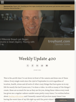 Troy Hunt reflects on the significance of reaching his 400th weekly video update