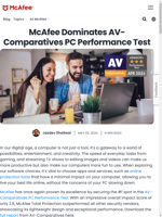  McAfee dominates AV-Comparatives PC Performance Test
    