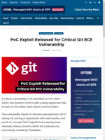  PoC exploit released for critical Git RCE vulnerability
    