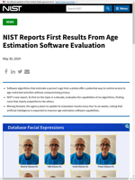 NIST reports first results from age estimation software evaluation
  