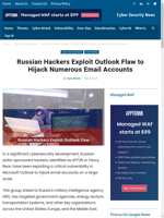  Russian hackers exploit Outlook flaw to hijack email accounts on a large scale
    
