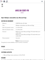  Multiples vulnérabilités découvertes dans Microsoft Edge
  