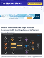  Russian RomCom cyber attacks target Ukrainian government with new SingleCamper RAT variant
    