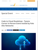 Code to Cloud Roadshow - Tysons Corner In-Person Event hosted by Palo Alto NetworksWebinar