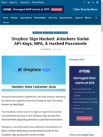 Attackers stolen Dropbox's API keys & hashed passwords
