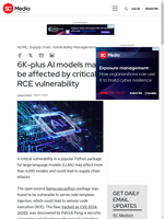  6K-plus AI models affected by critical RCE vulnerability
    