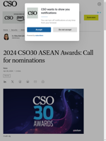  2024 CSO30 ASEAN Awards Call for cybersecurity executives nominations
    