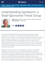  Sandworm is a highly sophisticated state-sponsored threat group with devastating cyber capabilities
    