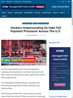  Hackers impersonating as fake toll payment processors across the US
    