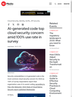  AI-generated code is the top cloud security concern due to its 100% use rate in organizations
    