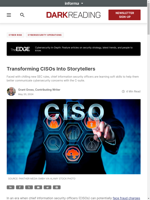  CISOs are becoming storytellers to communicate cybersecurity concerns effectively
    