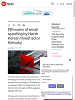  FBI warns of email spoofing by North Korean threat actor Kimsuky
  