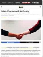  Solaris SE partners with Salt Security to secure their API ecosystem
    