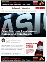 Casio confirms ransomware attack and data breach