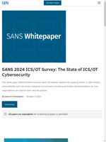 The State of ICS/OT Cybersecurity trends explored in SANS 2024 Survey