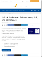  Selecting the right Governance Risk and Compliance (GRC) platform is crucial for maintaining resilience and achieving strategic objectives
  