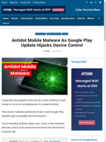  Antidot Mobile Malware poses as Google Play update to hijack devices
    