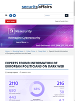 Experts found information of European politicians on dark web
    