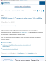  A vulnerability in R programming language has been reported by CERT/CC
    