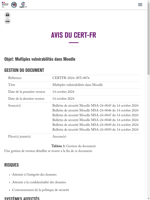 Multiples vulnérabilités découvertes dans Moodle nécessitant des correctifs immédiats