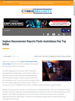  Sophos report shows Australians pay top dollar for ransomware
    
