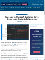 Keylogger Embedded Microsoft Exchange Server Steals Login Credentials
    