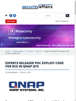  Experts released PoC exploit code for RCE in QNAP QTS
    