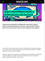  50000 malicious links uncovered in surge of Discord malware attacks
    