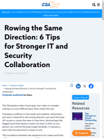  6 Tips for Stronger IT and Security Collaboration
    