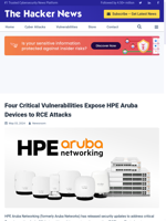 Four Critical Vulnerabilities Expose HPE Aruba Devices to RCE Attacks
    