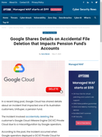  Google Cloud accidentally deleted UniSuper's GCVE Private Cloud affecting its PF funds
    