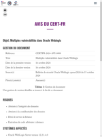  Multiples vulnérabilités découvertes dans Oracle Weblogic
    