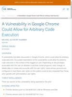  A vulnerability in Google Chrome could lead to arbitrary code execution
    