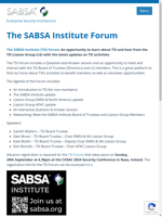  The SABSA Institute Forum offers updates and networking opportunities for members
