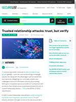 Trusted relationship attacks are a major cyber threat
    