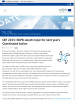  EDPB selects topic for 2025 Coordinated Action right to erasure implementation by controllers
    