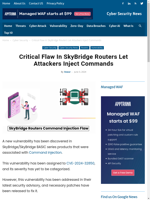 A critical flaw in SkyBridge routers allows attackers to inject commands